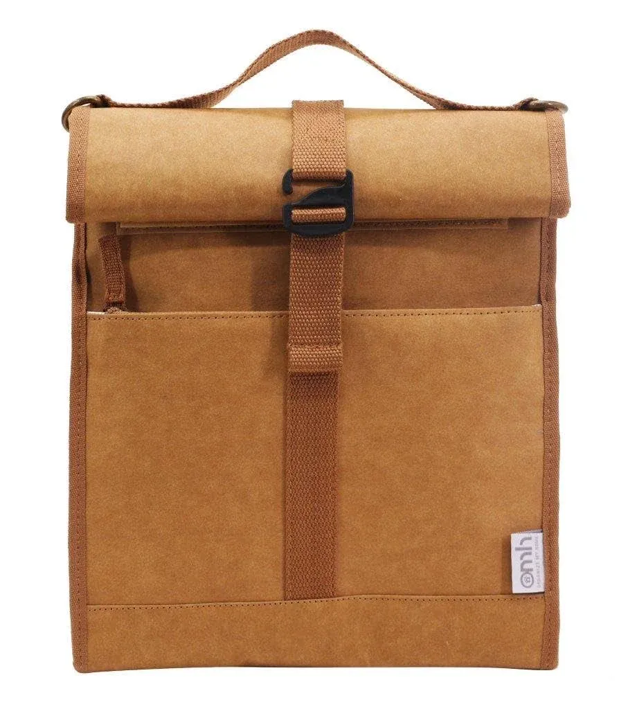 OMH Organize My Home Insulated Roll Down Lunch Bag with Shoulder Strap-Tan, adult Unisex, Size: One size, Brown