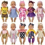  10 Sets 14-16 Inch Baby Doll Clothes Dress Outfits Headbands Accessories fits 