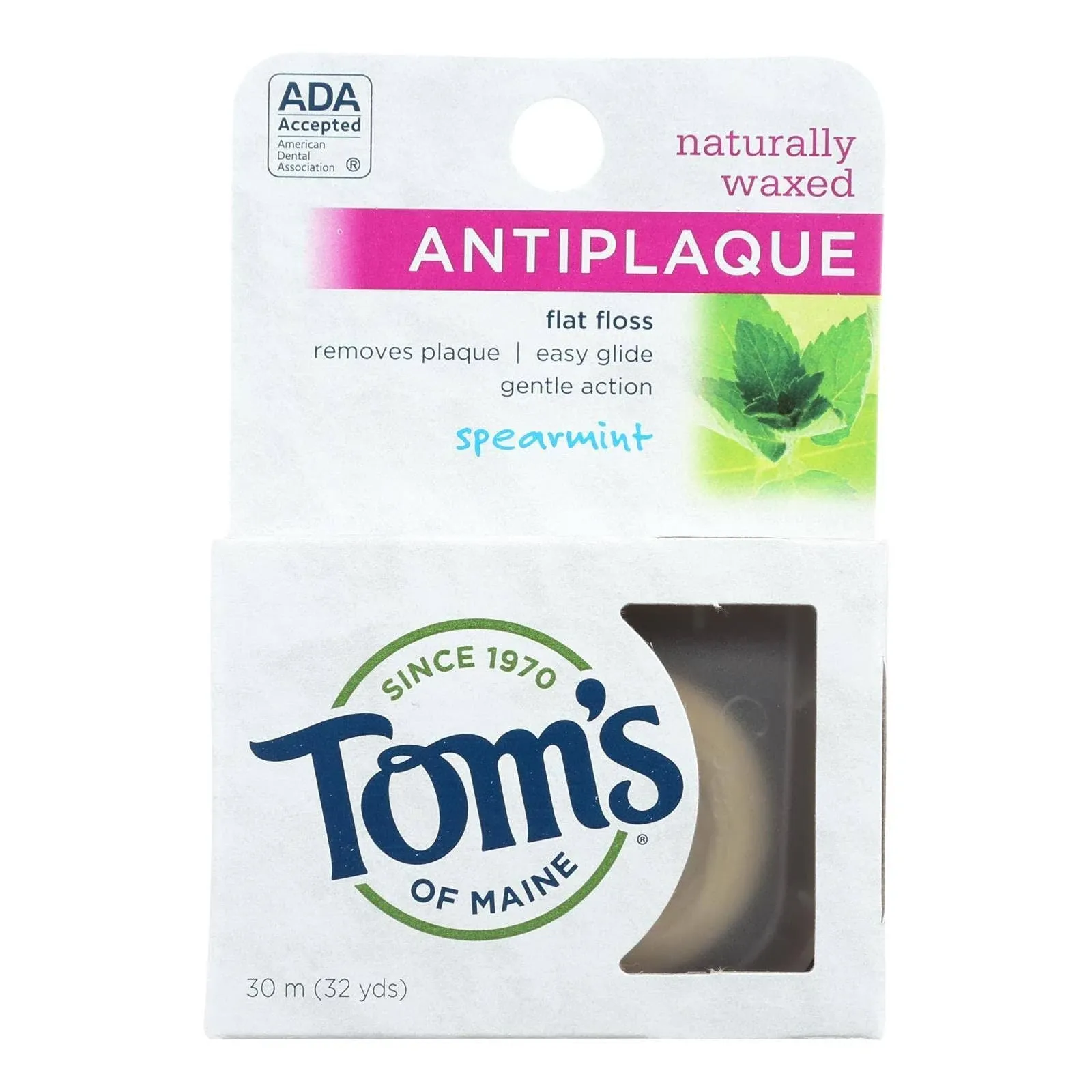 Tom's of Maine Flat Floss Antiplaque Spearmint