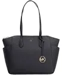 MICHAEL KORS Marilyn saffiano leather women&#039;s medium tote bag purse - BLACK