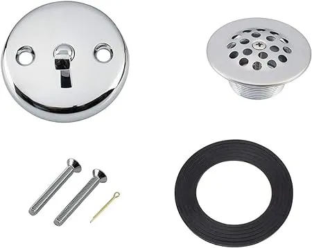 Artiwell Trip Lever Tub Trim Kit Set With Trip Lever Overflow Face Plate, Trip Lever Bathtub Drain with Strainer, Overflow and Matching Screws (MATT BLACK)