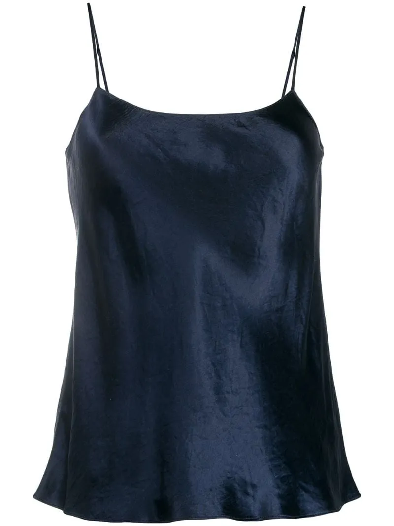 Scalloped Silk Camisole In Admiral