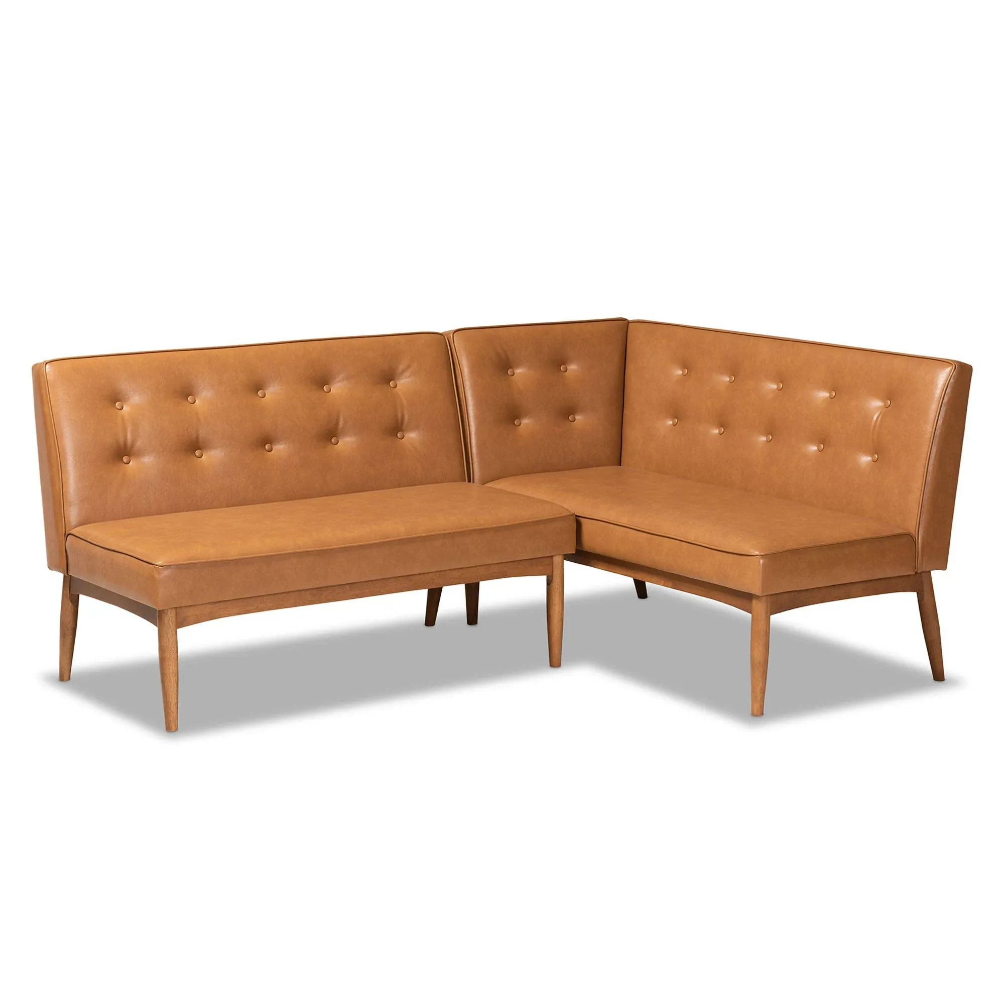 Baxton Studio Arvid 2 Piece Dining Corner Sofa Bench