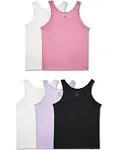 Fruit of The Loom Assorted Layering Tank Undershirts, 5 Pack (Little Girls & Big Girls), Girl's, Size: XL