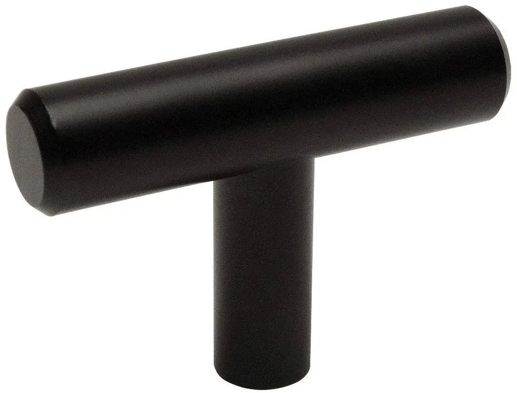 Cosmas 305fb Flat Black Cabinet Hardware Euro Style T Bar Knob - 2" Overall ...