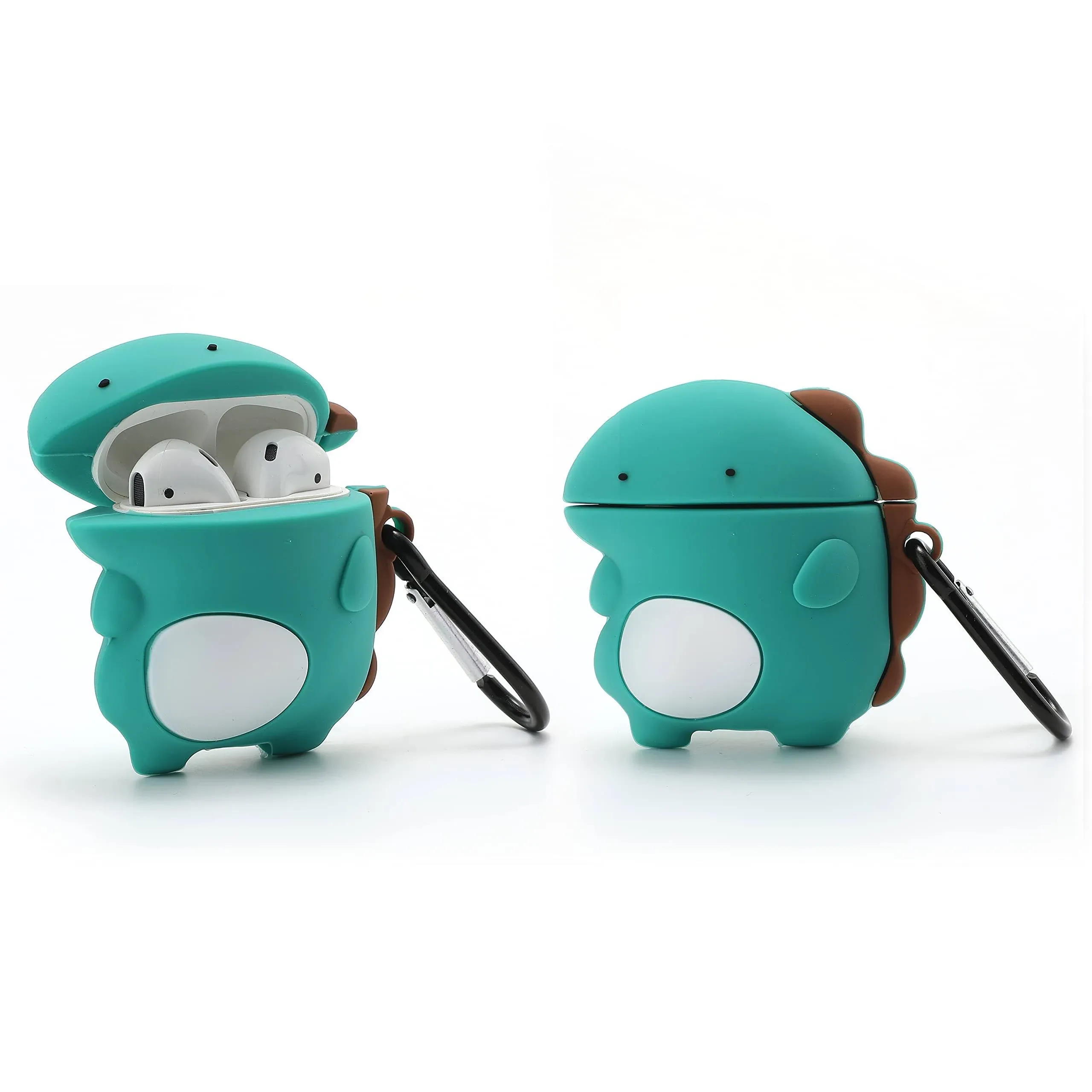 3D Cute Dinosaur Case for Airpod 2nd/Airpod 1st,3D Cute Cartoon Soft Case,Kids Teens Boys Girls Women Lovely Character Dinosaur with Keychain for Airpod 1st&2nd Case (Dinosaur)