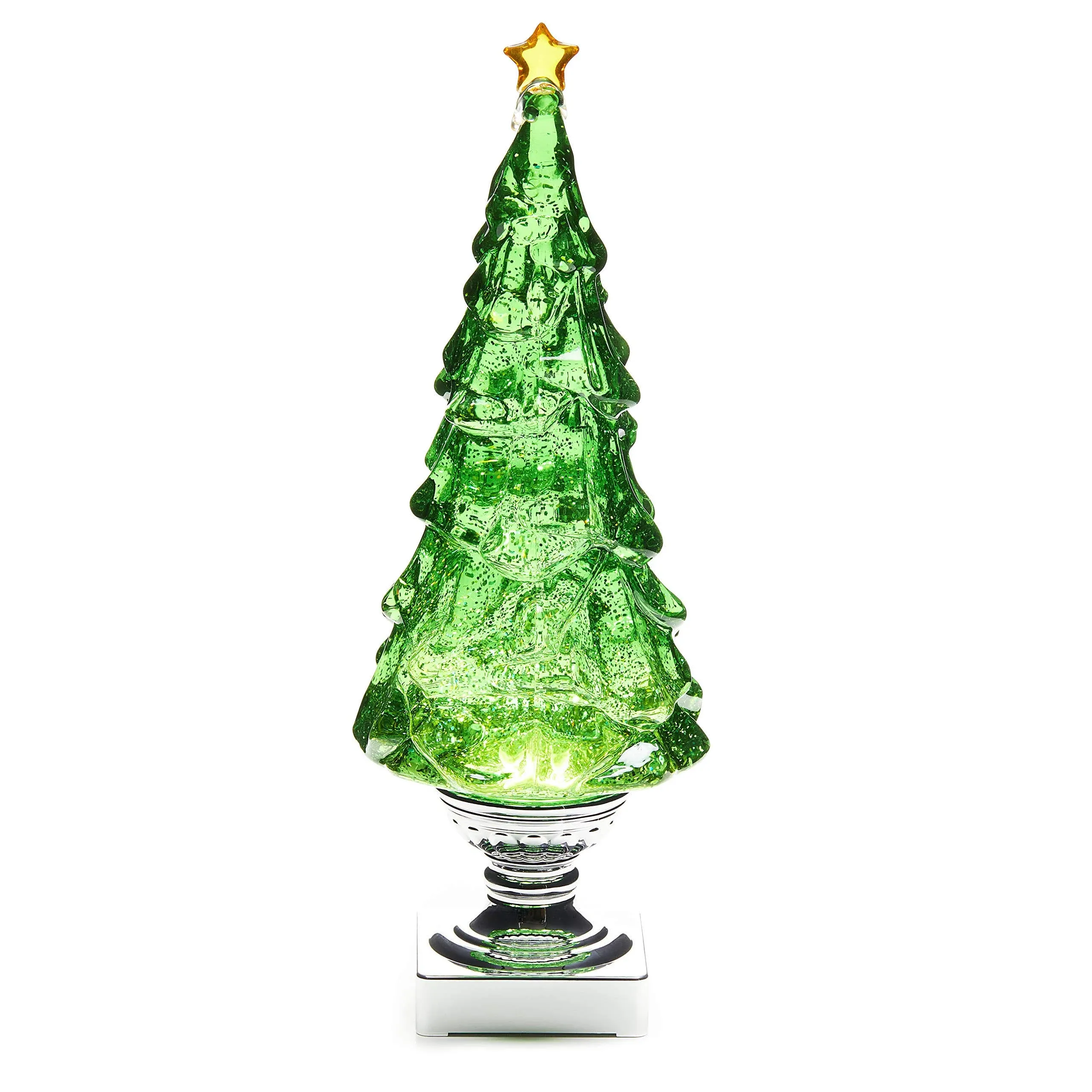 Relive Light Up Christmas Tree Snow Globe Glitter