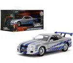 Fast & Furious - 2002 Nissan Skyline GTR R34 Silver 1:32 Scale Hollywood Ride