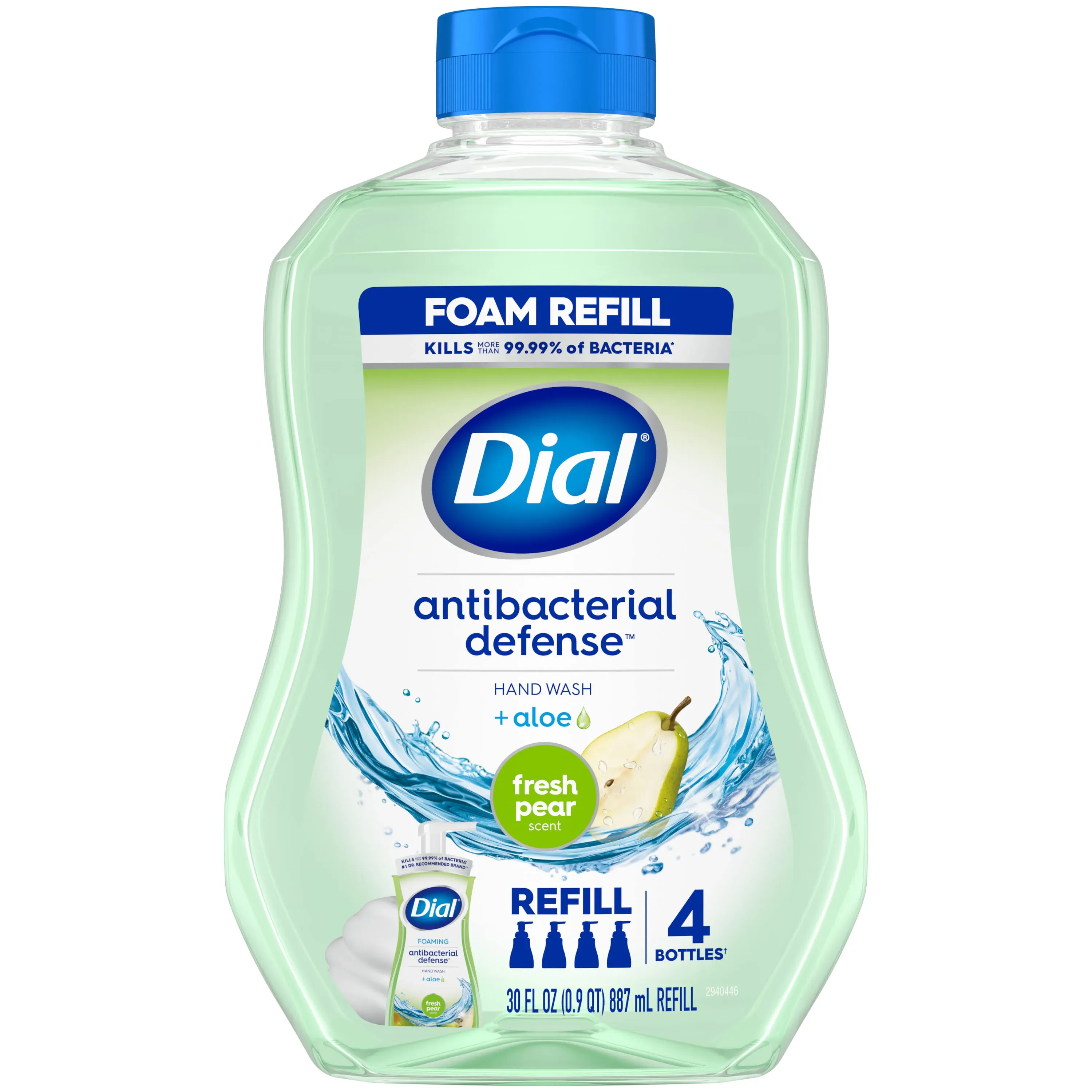 Dial Antibacterial Foaming Hand Wash Refill, Spring Water, 30 fl oz