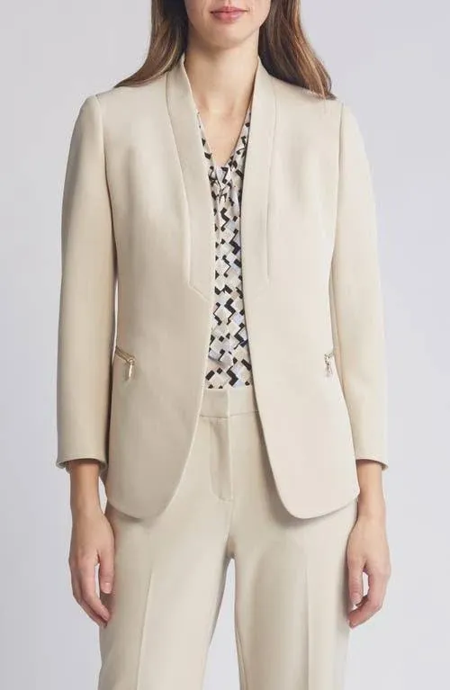 Anne Klein Women's Stretch Zip Pocket Blazer Jacket