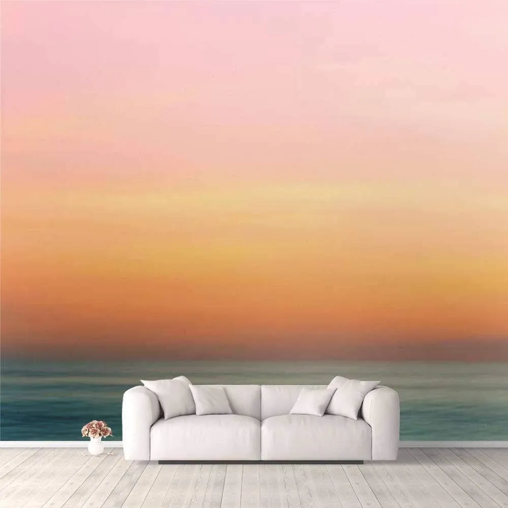 3D Wallpaper Abstract Sunrise Sky and Ocean Nature Background Sunset Clouds Stock Self Adhesive Bedroom Living Room Dormitory Decor Wall Mural Stick and Peel Background Wall Ceiling Wardrobe Sticker