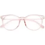 Gaoye 3 Pack Blue Light Blocking Glasses, Retro Round Eyewear Frame Anti Eyestrain Computer Glasses for Women Men - GY1688 (Black+Pink+Transparent)