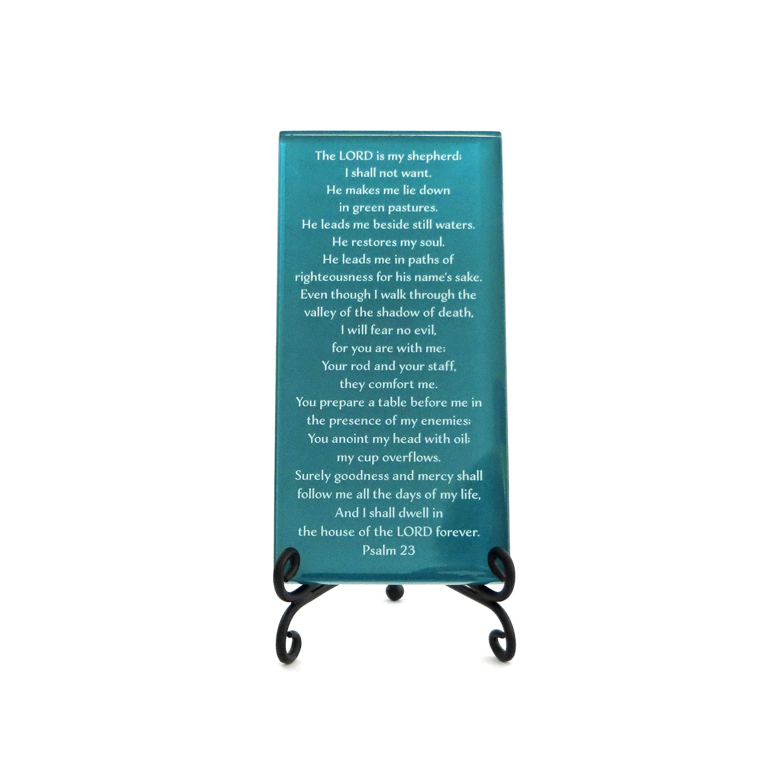 The Twentythird Psalm Comforting Reassuring Psalm On Glass Plaque With Folding E