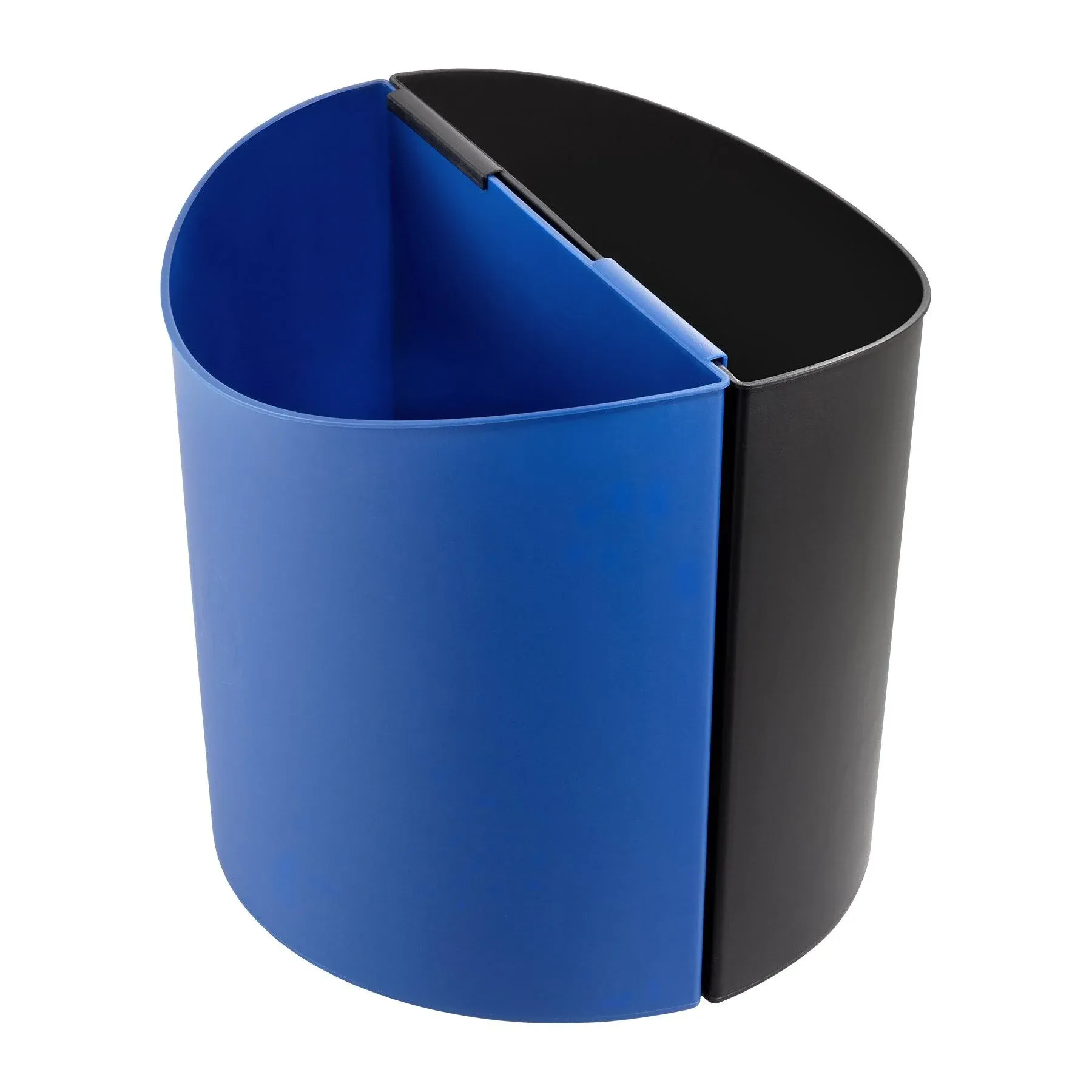 Safco 9928BB Desk-Side Waste Recycling Receptacle, 7-Gallon, Black and Blue