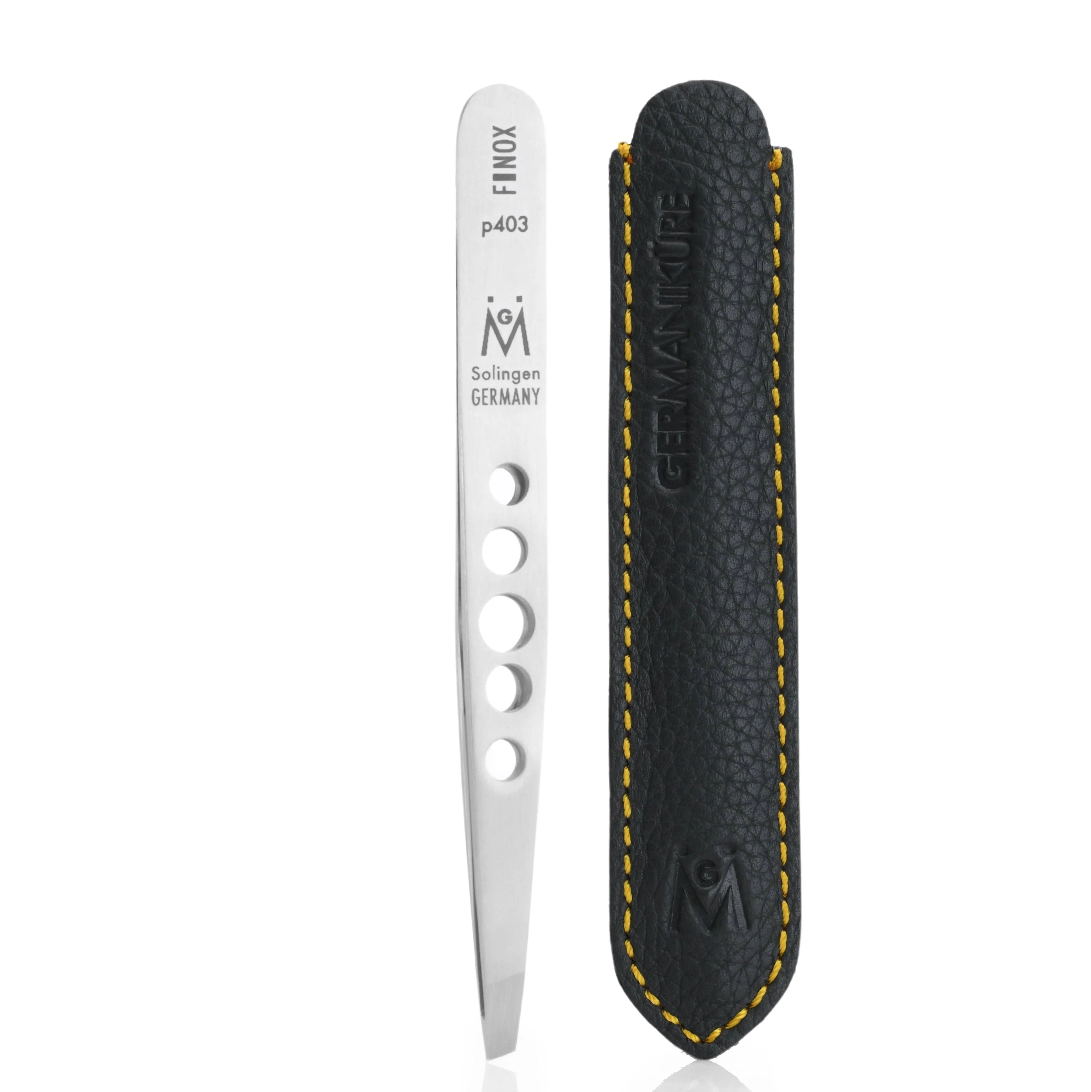 GERMANIKURE 4403 Slanted Perforated Eyebrow Tweezers