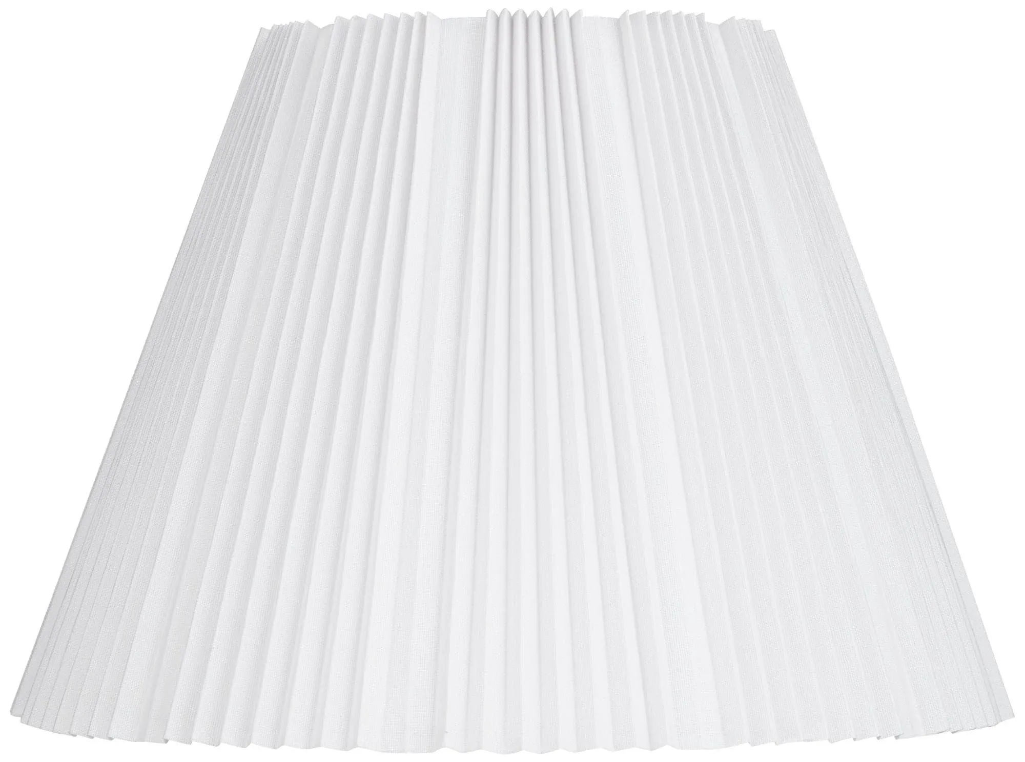 Springcrest Collection Hardback Knife Pleated Empire Lamp Shade White Large 9 inch Top x 17 inch Bottom x 12.25 inch Slant Spider with Harp and Finial