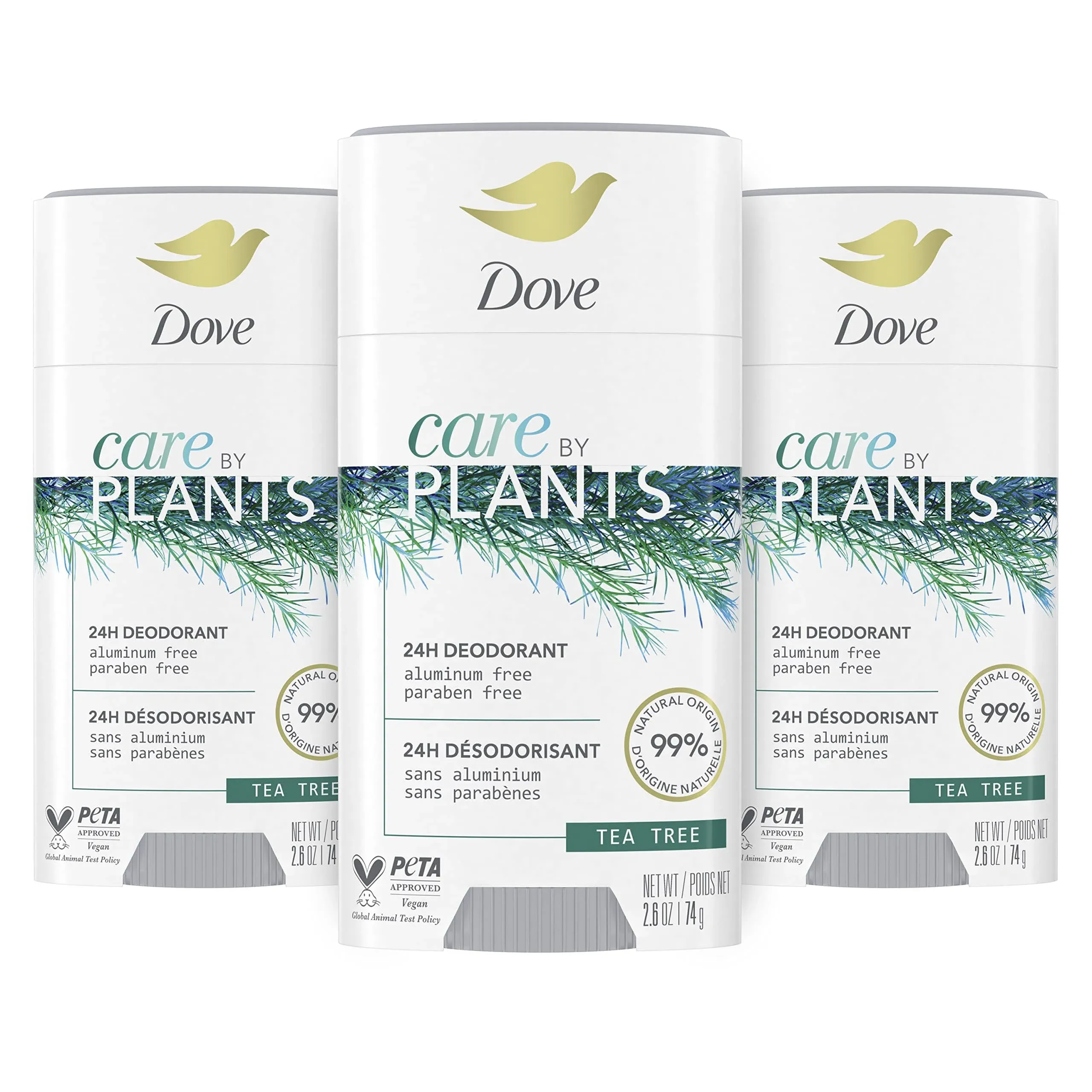 Dove Care by Plants Deodorant Stick for Long Lasting Deodorant Protection Tea ...