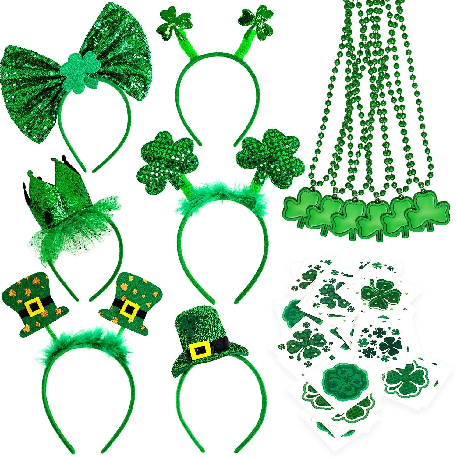 Whaline 84 Pcs St. Patricks Day Party Favor Set with 6 Pcs St. Patrick Shamrock ...