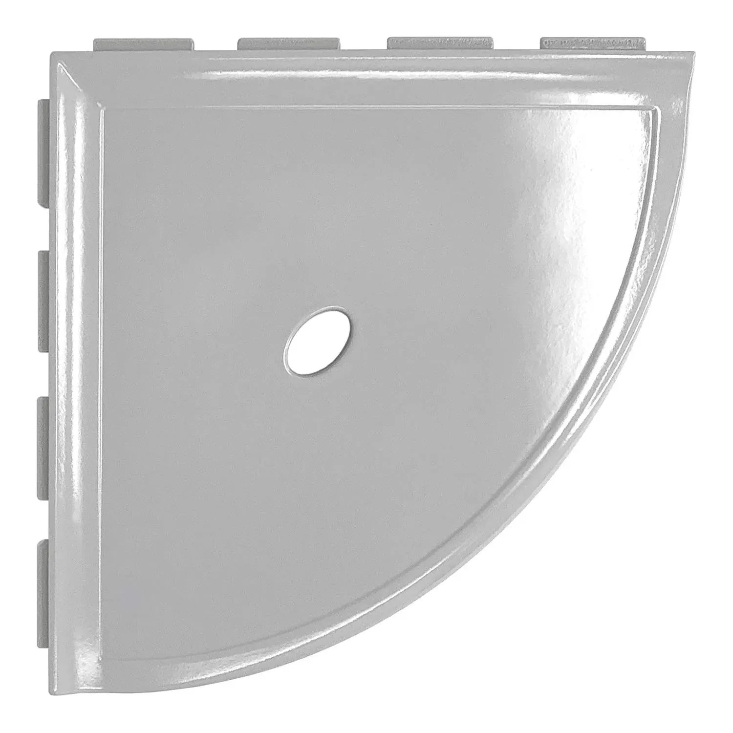 Questech QDCOR Metro Lugged 10 inch Corner Shower Shelf, Cool Gray Polished, Size: 10 Corner Shelf