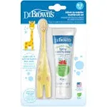 Dr. Browns Infant-to-Todd<wbr/>ler Training Toothbrush Set with Strawberry Fluoride-F