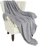  Waffle Textured Soft Fleece Blanket, Large Throw Blanket(50 50x70IN Light Grey