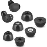 Memory Foam Tips for Samsung Galaxy Buds 2 Pro, No Silicone Eartips Pain, Anti-Slip Replacement Ear Tips, Fit in The Charging Case, Reducing Noise Earbuds, 3 Pairs (Assorted Sizes S/M/L, Black)