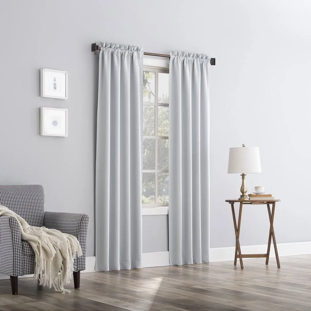 Wayfair Basics Thermal Blackout Rod Pocket Curtain Panel Size per Panel: 40" W x 84" L, Curtain Color: Light Gray