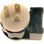 Leviton 5266-CA 15 Amp, 125 Volt, Angle Plug, Straight Blade, Industrial Grade, Grounding, Black-White