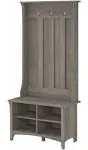 Bush Furniture Salinas Hall Tree with Shoe Storage Bench in Driftwood Gray - Bush Furniture SAS532DG-03