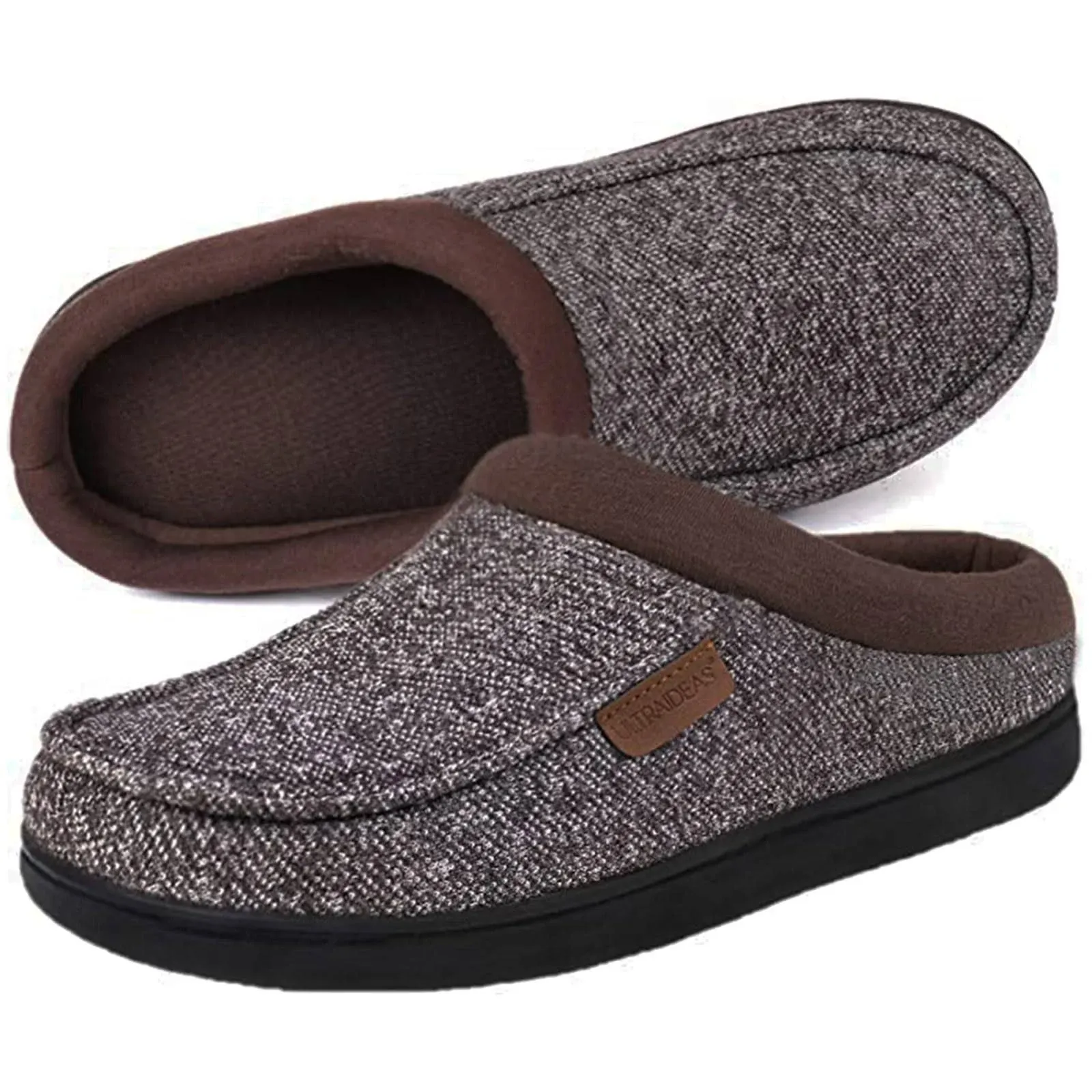 ULTRAIDEAS Men's Nealon Moccasin Clog Slipper, Slip on Indoor/Outdoor House Shoes