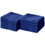 Basics Fade-Resistant Cotton Washcloths - Pack of 12, Navy Blue