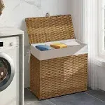 Laundry Hamper with Lid, 125L Large Clothes Hamper with 3-Section and 2-Section - 25.6"L x 13"W x 23.6"H