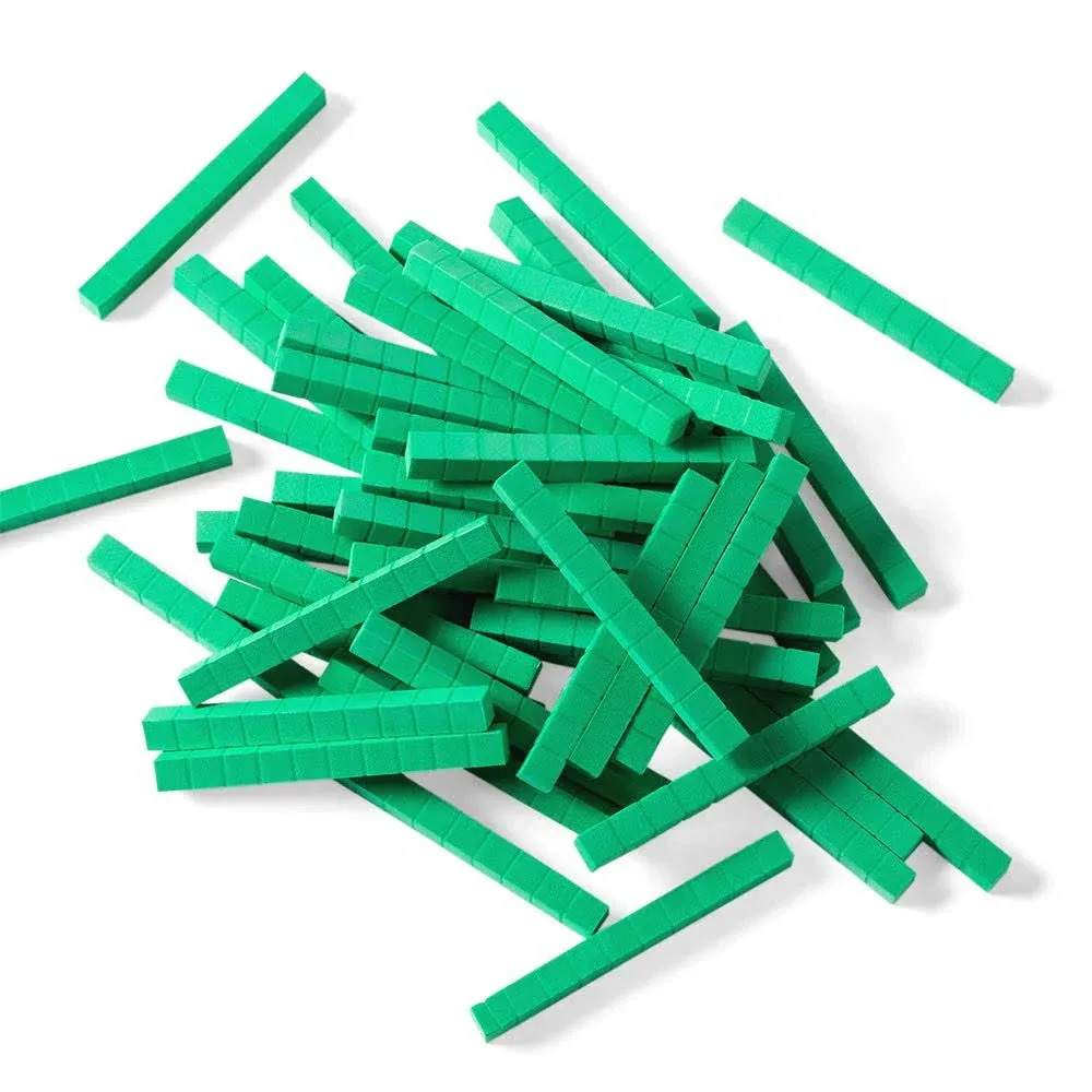 ETA Hand 2 Mind #322 Base Ten Rods Green Foam PK/50 + Manipulatives Homeschool