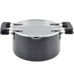 Farberware 6qt Cookstart Nonstick Straining Saucepot,Black