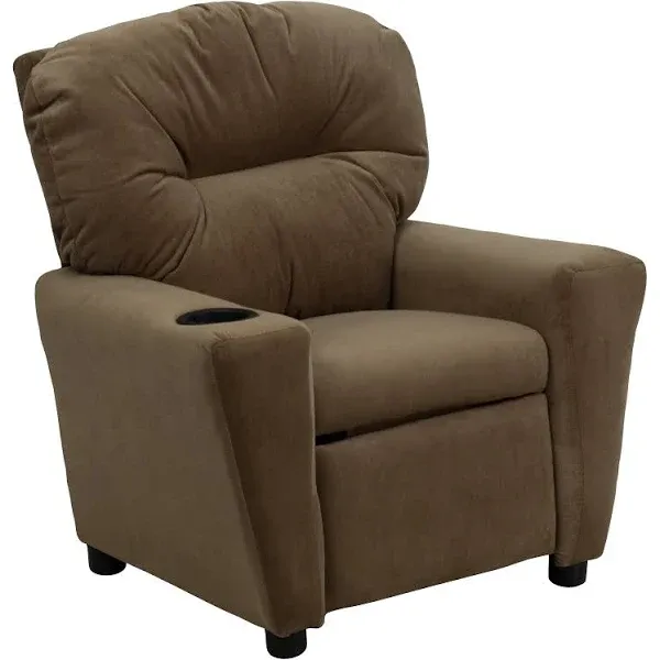 Flash Furniture BT-7950-KID-MIC-BRWN-GG 90 Lb. Brown Microfiber Solid Hardwood Frame Contemporary Style Kids Recliner