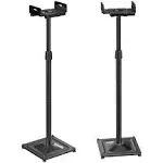 PERLESMITH Universal Speaker Stands for Surround Sound, Holds up to 11LBS, Floor Speaker Stand Height Adjustable Extend 33.3” to 45.1” for Satellite Speakers & Bookshelf Speakers -1 Pair PSSS2 Black