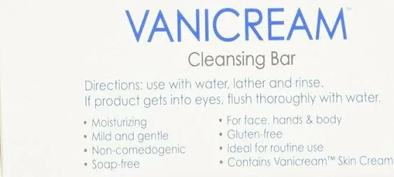 Vanicream Cleansing Bar 3.9 oz for Sensitive Skin, Pack of 4