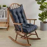 Sweet Home Collection 2 Piece Tufted Non Slip Rocking Chair Cushion Set Navy