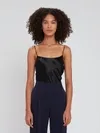 Shop Vince Satin Camisole In Coastal Blue