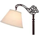 Upgradelights® Uno Beige Linen Lamp Shade Floor Lamp Replacement Shade Down Bridge Shade