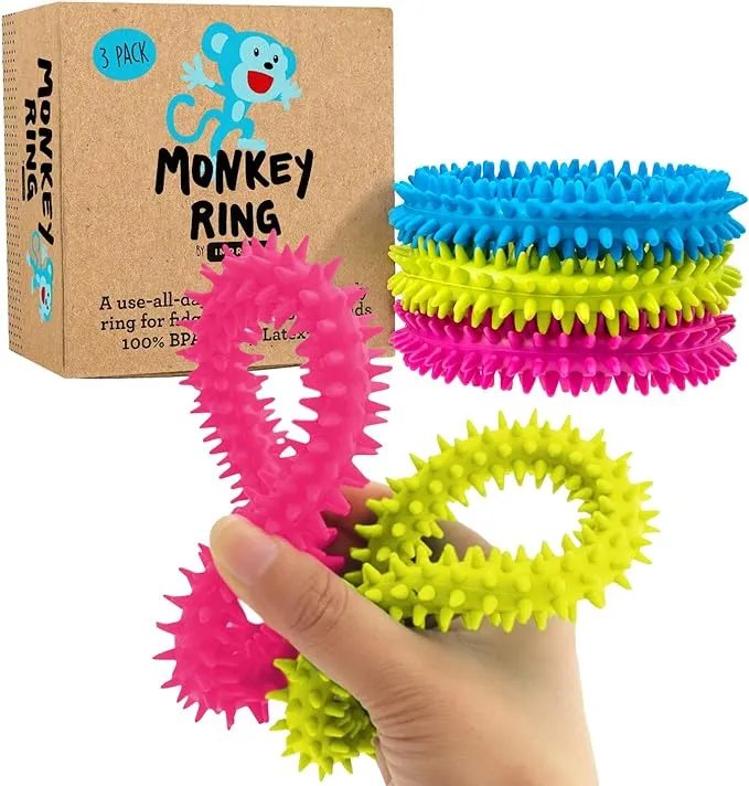 Spiky Sensory Ring / Bracelet Fidget Toy (Pack of 3) - No BPA, Phthalate, Latex