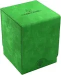 Gamegenic Squire 100+ XL Convertible Deck Box Card Storage Box with Removable Cover Clips Holds 100 Double-Sleeved Cards in Extra Thick Inner Card Sleeves Green Color Made by Gamegenic (GGS20100ML)