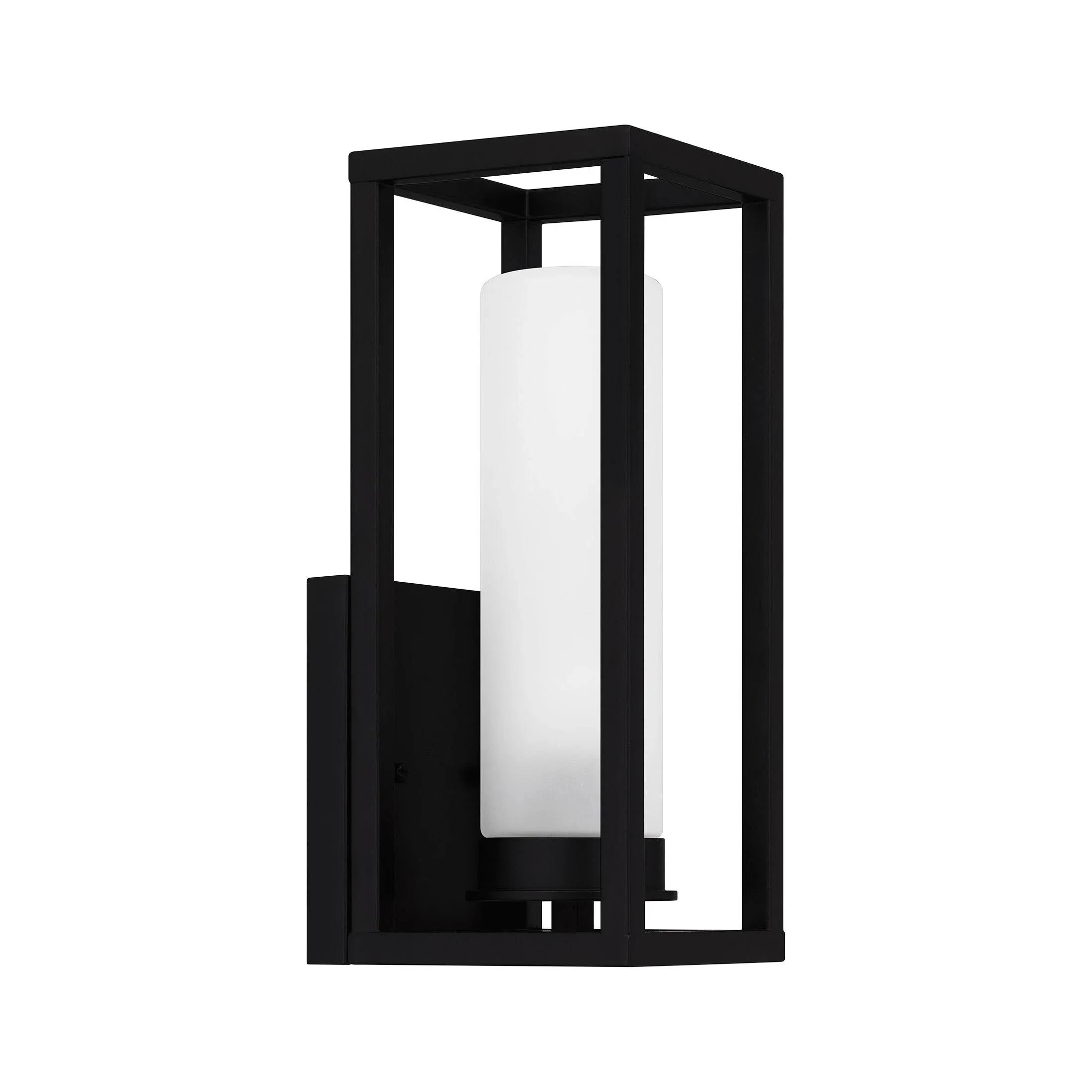 Neville 1-Light Matte Black Outdoor Wall Lantern