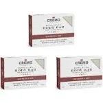 Cremo Bourbon & Oak Exfoliating Body Bars (3-Pack) - A Sophisticated Blend of Distiller’s Spice, Fine Bourbon and White Oak