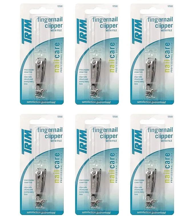 Trim Nailcare Fingernail Steel Clipper with File, Item Number 12500 (Pack of 6)