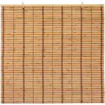 Oriental Furniture Burnt Bamboo Cordless Window Shade Two-Tone Honey 60 in. W x 72 in. L