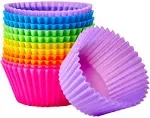 Amazon Basics - Reusable Silicone Baking Cups Cups Cupcake Liners 12 Pack Multicolor