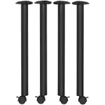 Kee Post Table Leg with Casters (Set of 4)- Black