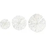 Handmade Paper + Metal Lily Coral Wall Decor (set of 3)