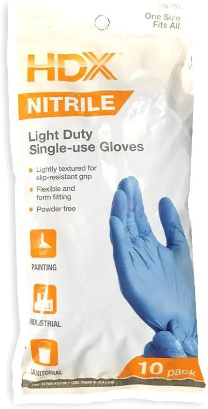 Home Depot 10-Count Disposable Nitrile Gloves #SZM802696 #116159